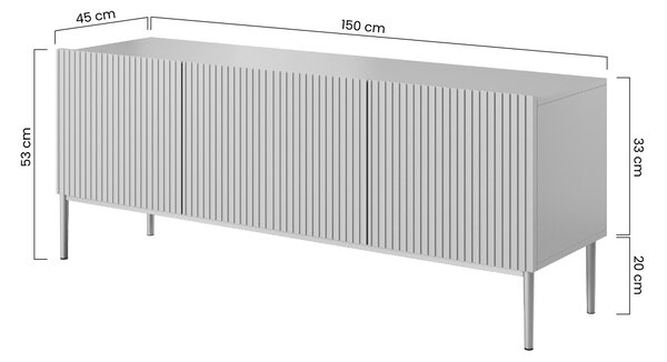 Nicole 150 cm-es TV-szekrény - kasmír / arany lábak