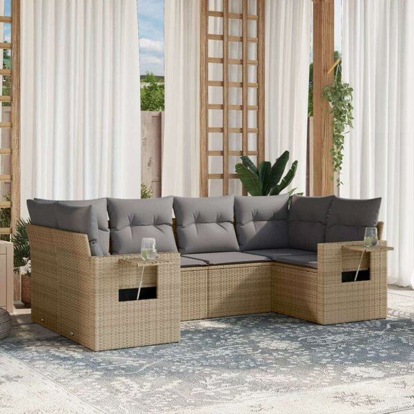 VidaXL Polyrattan Kerti Ülőgarnitúra - 6 részes - Bézs