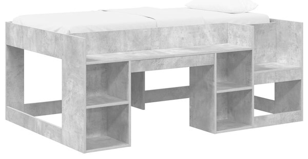 VidaXL Gyerekágy keret tárolóval Betonszürke 80 x 160 cm Szerelt Fa