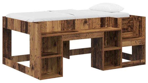 VidaXL Gyerekágy keret tárolóval Antik Fa 80 x 160 cm Szerelt Fa