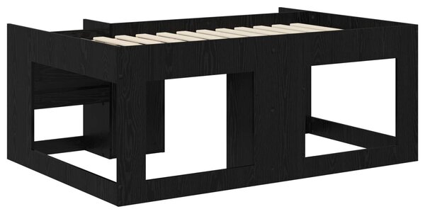 VidaXL Gyerekágy keret tárolóval Fekete Tölgy 80 x 160 cm Szerelt Fa