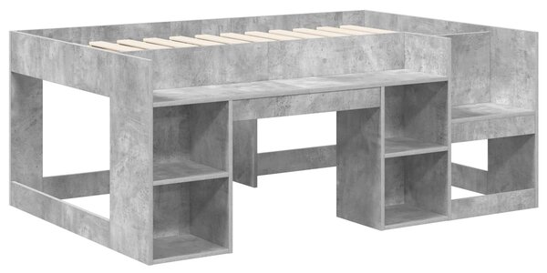 VidaXL Gyerekágy keret tárolóval Betonszürke 80 x 160 cm Szerelt Fa