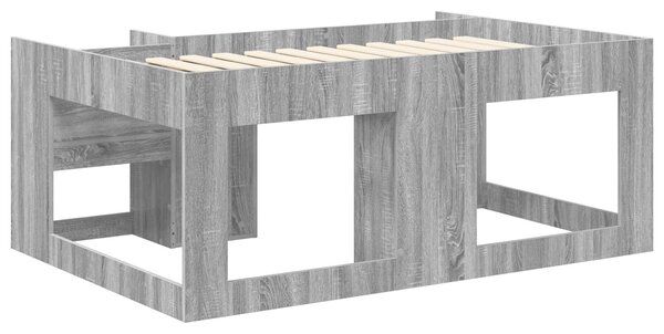 VidaXL Gyerekágy keret tárolóval Szürke Sonoma 80 x 160 cm Szerelt Fa