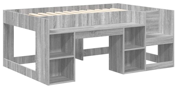 VidaXL Gyerekágy keret tárolóval Szürke Sonoma 80 x 160 cm Szerelt Fa