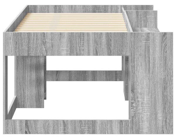 VidaXL Gyerekágy keret tárolóval Szürke Sonoma 80 x 160 cm Szerelt Fa