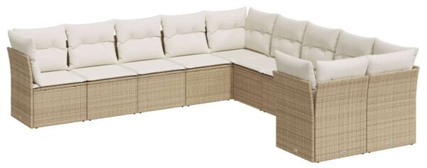 VidaXL Polyrattan Kerti Ülőgarnitúra - 10 részes - Bézs