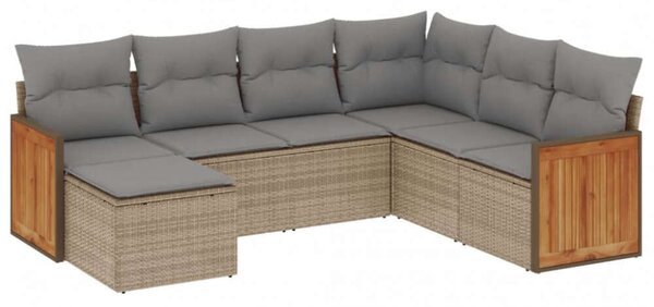 VidaXL Polyrattan Kerti Ülőgarnitúra - 7 részes, Bézs