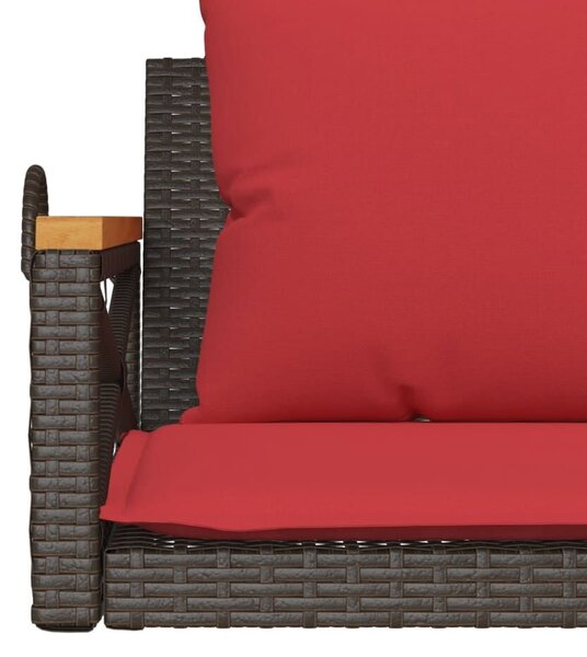 VidaXL barna polyrattan hintapad párnákkal 109 x 62 x 40 cm