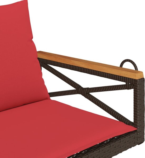 VidaXL barna polyrattan hintapad párnákkal 109 x 62 x 40 cm