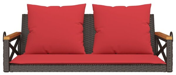 VidaXL barna polyrattan hintapad párnákkal 109 x 62 x 40 cm