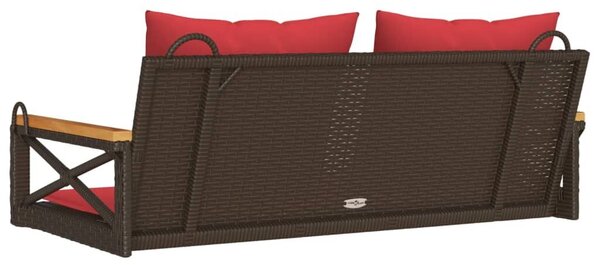 VidaXL barna polyrattan hintapad párnákkal 109 x 62 x 40 cm