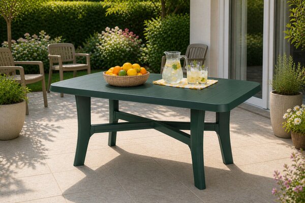 Progarden RODANO kerti asztal 138x88x72 cm műanyag zöld