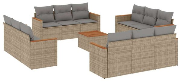 VidaXL Polyrattan Kerti Ülőgarnitúra - 13 részes, Bézs