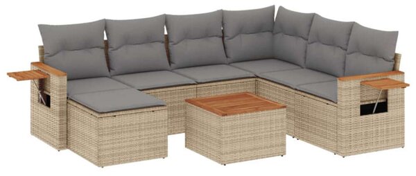 VidaXL Polyrattan Kerti Ülőgarnitúra - 8 részes - Bézs