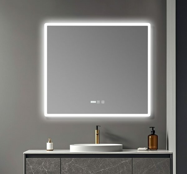 Inspiro Design Biscano Smart, szögletes okos tükör, keretvilágítással, 80x70 cm, LED-463