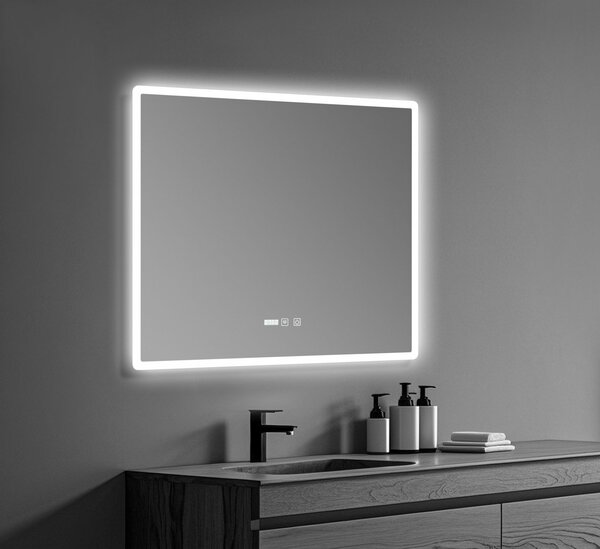 Inspiro Design Biscano Smart, szögletes okos tükör, keretvilágítással, 80x70 cm, LED-463