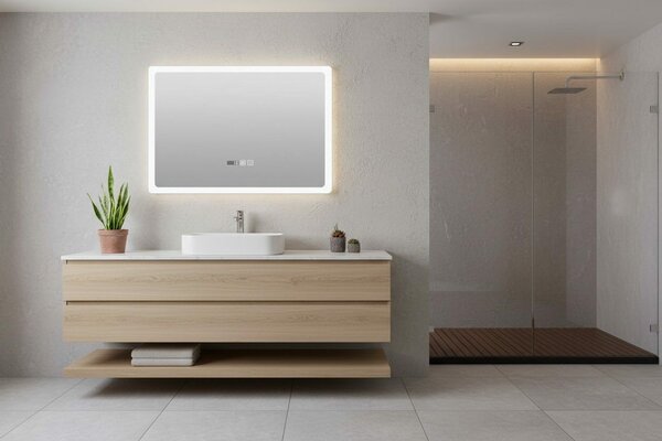 Inspiro Design Biscano Smart, szögletes okos tükör, keretvilágítással, 80x70 cm, LED-463