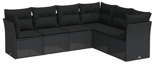 VidaXL Polyrattan Kerti Ülőgarnitúra - 6 részes - Fekete