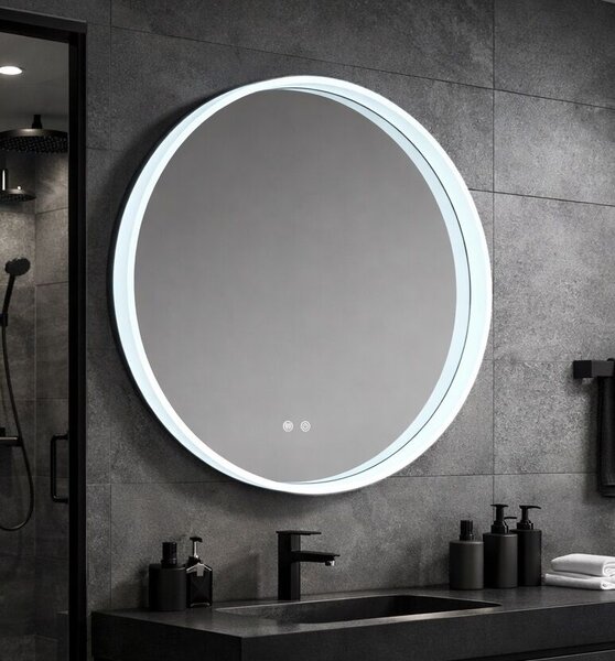 Inspiro Design Luce Smart, kör alakú, 3D keretvilágítású, okos tükör, 70x70 cm, LC-AC22