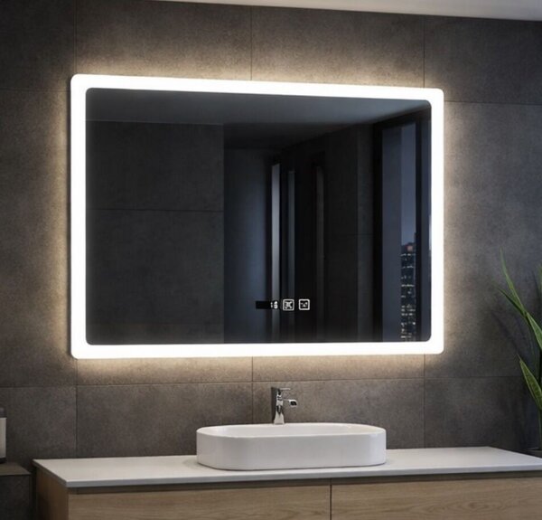 Inspiro Design Biscano Smart, szögletes okos tükör, keretvilágítással, 80x70 cm, LED-463