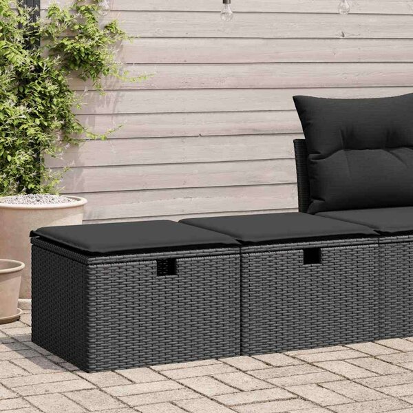 VidaXL 2 részes Kerti Ülőgarnitúra - Fekete Polyrattan