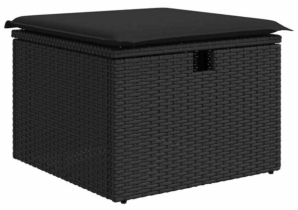 VidaXL Polyrattan Kerti Ülőgarnitúra - 7 részes - Fekete