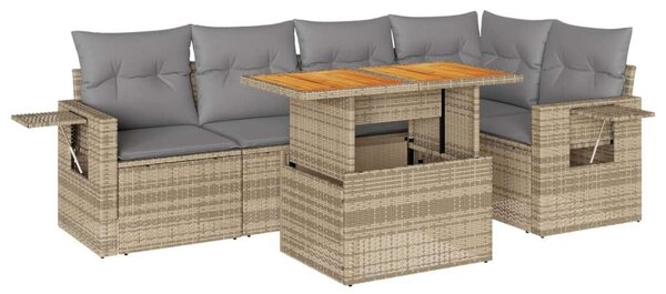 VidaXL Polyrattan Kerti Ülőgarnitúra - 6 részes - Bézs