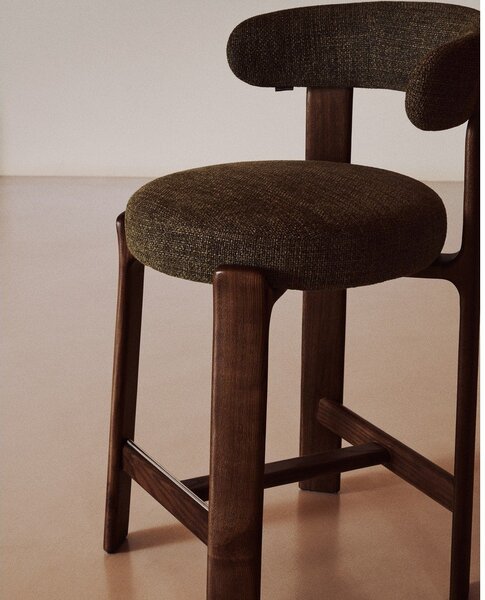 Zöld-sötét natúr színű kőrisfa bárszék (ülésmagasság 65 cm) Granite – Kave Home