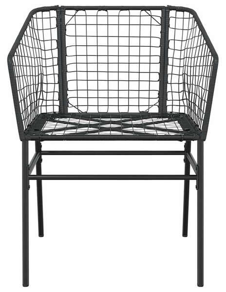VidaXL 5 részes fekete polyrattan üveg kerti étkezőgarnitúra