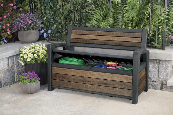 Kerti pad Keter Deco Garden Bench Walnut