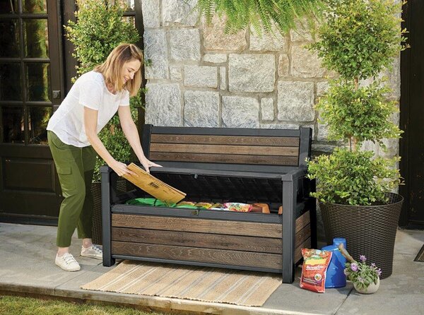 Kerti pad Keter Deco Garden Bench Walnut