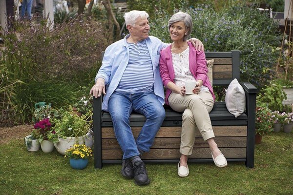 Kerti pad Keter Deco Garden Bench Walnut
