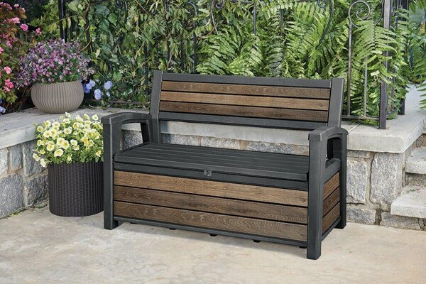 Kerti pad Keter Deco Garden Bench Walnut