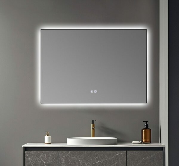 Inspiro Design Vetro Smart Prémium, szögletes, hátsóvilágítású okos tükör, 100x70 cm, LC-SP01