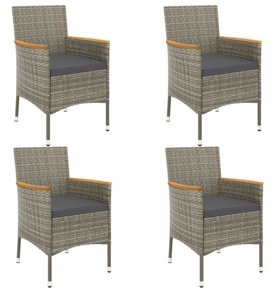 VidaXL Kerti Étkezőgarnitúra - 5 részes - Szürke Polyrattan