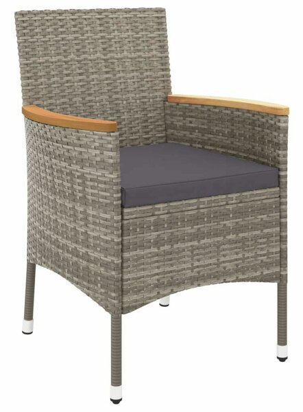 VidaXL Kerti Étkezőgarnitúra - 5 részes - Szürke Polyrattan