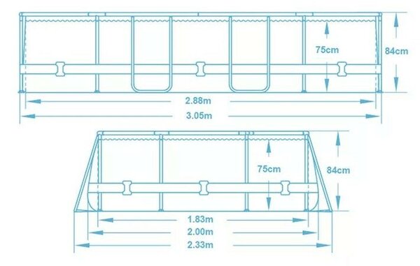 Bestway kerti keret medence 305 x 200 x 84 cm 17in1 5614a