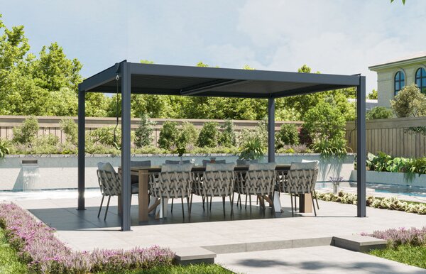 G21 Austin Premium 4x3 m bioklimatikus pergola, antracit alumínium