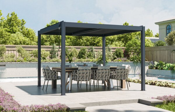 G21 Austin Premium 3x3 m bioklimatikus pergola, antracit alumínium