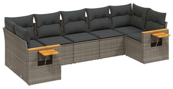 VidaXL Polyrattan Kerti Ülőgarnitúra - 7 részes - Szürke