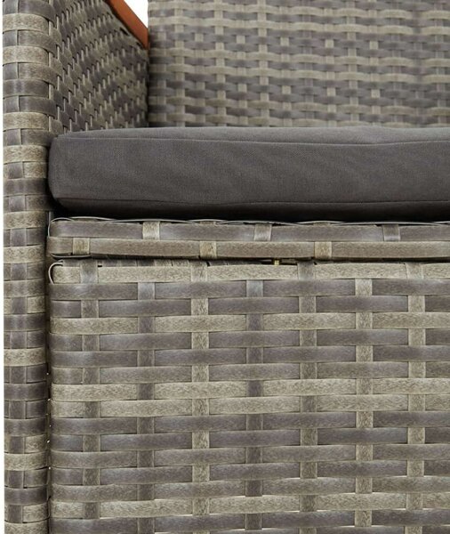 Polyrattan Kerti Étkezőgarnitúra - 7 részes - Szürke