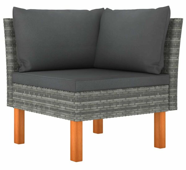 VidaXL 9 részes szürke polyrattan kerti ülőgarnitúra párnákkal