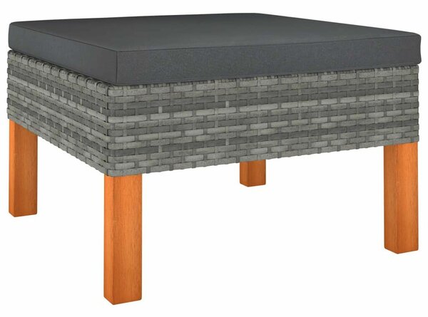 VidaXL 9 részes szürke polyrattan kerti ülőgarnitúra párnákkal