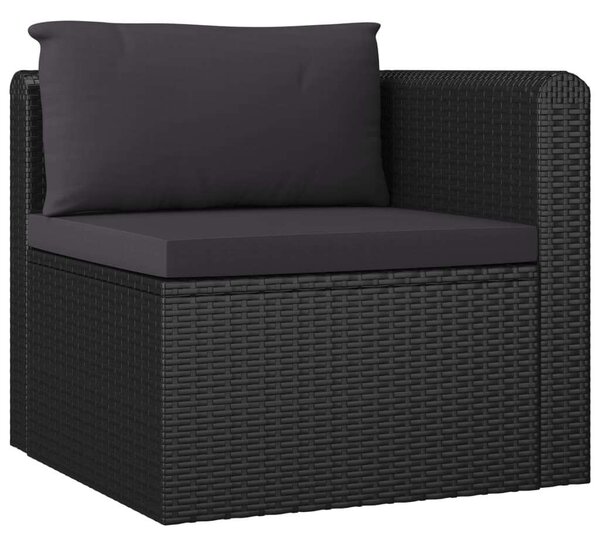 VidaXL Polyrattan Kerti Társalgószett - 9 részes - Fekete