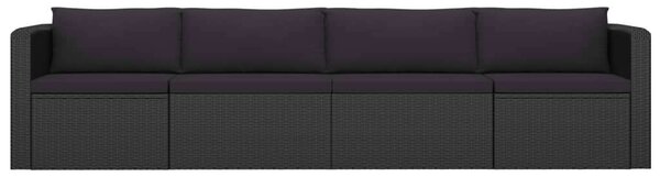 VidaXL Polyrattan Kerti Társalgószett - 9 részes - Fekete