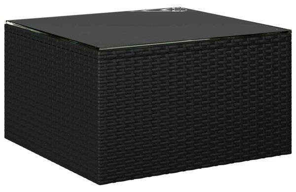 VidaXL Polyrattan Kerti Társalgószett - 9 részes - Fekete