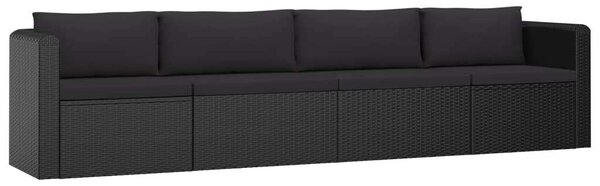 VidaXL Polyrattan Kerti Társalgószett - 9 részes - Fekete