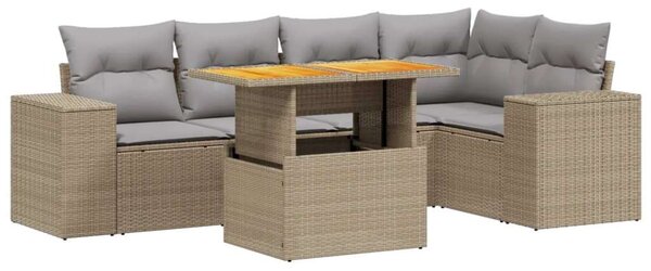 VidaXL Polyrattan Kerti Ülőgarnitúra - 6 részes - Bézs