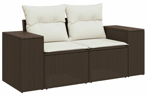 VidaXL 6 részes barna polyrattan kerti ülőgarnitúra párnával