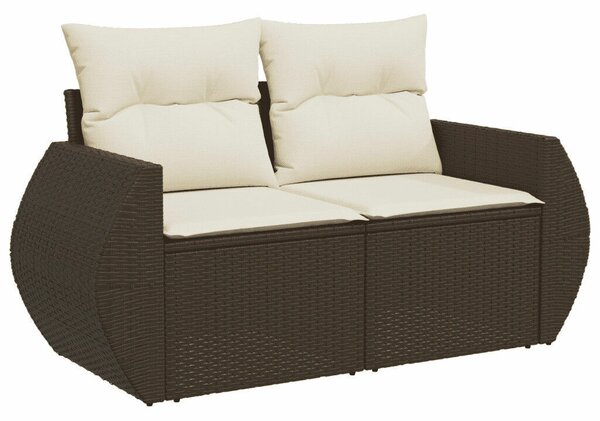 VidaXL 8 részes barna polyrattan kerti ülőgarnitúra párnákkal